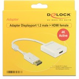 DeLOCK 62608 videokabel adapter 0,2 m DisplayPort HDMI Type A (Standard) Hvid Hvid, 0,2 m, DisplayPort, HDMI Type A (Standard), Hanstik, Hunstik, Guld