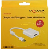 DeLOCK 62612 videokabel adapter 0,2 m Mini DisplayPort HDMI Type A (Standard) Hvid Hvid, 0,2 m, Mini DisplayPort, HDMI Type A (Standard), Hanstik, Hunstik, Guld