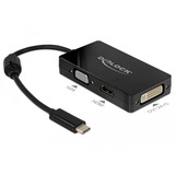 DeLOCK 63925 video-splitter, Adapter Sort, USB Type-C, 3840 x 2160 pixel, Sort, 60 Hz, 0,13 m, Windows 10,Windows 7,Windows 8.1