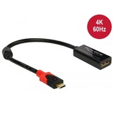 DeLOCK 63928 videokabel adapter 0,2 m USB Type-C DisplayPort 20 pin Sort, Rød Sort, 0,2 m, USB Type-C, DisplayPort 20 pin, Hanstik, Hunstik, Lige