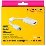 DeLOCK 63935 videokabel adapter 0,1 m Mini DisplayPort HDMI Hvid Hvid, 0,1 m, Mini DisplayPort, HDMI, Hanstik, Hunstik, Lige