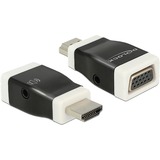 DeLOCK 65586 kabel kønsskifter HDMI-A VGA Sort, Hvid, Adapter Sort, HDMI-A, VGA, Sort, Hvid