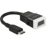 DeLOCK 65588 videokabel adapter HDMI Type C (Mini) VGA (D-Sub) + 3.5mm Sort HDMI Type C (Mini), VGA (D-Sub) + 3.5mm, Hanstik, Hunstik, 1920 x 1200 pixel, Sort