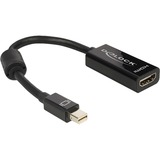 DeLOCK Adapter mini Displayport / HDMI 0,18 m HDMI Type A (Standard) Sort Sort, 0,18 m, Mini DisplayPort, HDMI Type A (Standard), Hanstik, Hunstik, Sort