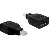 DeLOCK Displayport Adapter Displayport mini M Displayport FM Sort Sort, Displayport mini M, Displayport FM, Sort