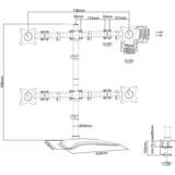 Digitus DA-90364 skærmbeslag og -stativer 68,6 cm (27") Sort Skrivebord Sort (mat), Klemme, 8 kg, 38,1 cm (15"), 68,6 cm (27"), 100 x 100 mm, Sort