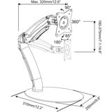 Digitus DA-90365 skærmbeslag og -stativer 68,6 cm (27") Sort Skrivebord, Mount Sort, Fritstående, 6 kg, 43,2 cm (17"), 68,6 cm (27"), 100 x 100 mm, Sort