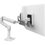 Ergotron LX Series Desk Dual Direct Arm 63,5 cm (25") Hvid Skrivebord, Skærmbeslag Hvid, Fritstående, 9,9 kg, 63,5 cm (25"), 100 x 100 mm, Højdejustering, Hvid