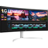 LG 38WN95C-W computerskærm 96,5 cm (38") 3840 x 1600 pixel UltraWide Quad HD Sort, Sølv, Hvid, LED-skærm Sort (mat), 96,5 cm (38"), 3840 x 1600 pixel, UltraWide Quad HD, 1 ms, Sort, Sølv, Hvid