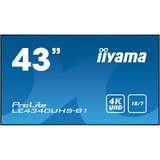 iiyama LE4340UHS-B1 skilte display 108 cm (42.5") LED 350 cd/m² 4K Ultra HD Sort Android 18/7, Offentlig visning Sort, 108 cm (42.5"), LED, 3840 x 2160 pixel, 18/7