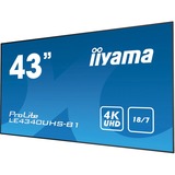 iiyama LE4340UHS-B1 skilte display 108 cm (42.5") LED 350 cd/m² 4K Ultra HD Sort Android 18/7, Offentlig visning Sort, 108 cm (42.5"), LED, 3840 x 2160 pixel, 18/7