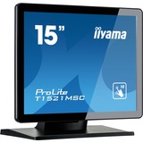 iiyama ProLite T1521MSC-B1 touch screen skærm 38,1 cm (15") 1024 x 768 pixel Multi-touch Bordplade Sort, LED-skærm Sort, 38,1 cm (15"), 370 cd/m², TN, 4:3, 1024 x 768 pixel, LED