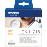 Brother DK-11218 Round Labels Hvid, Tape Hvid, DK, Ø 24 mm, 1000 stk