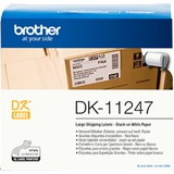 Brother DK-11247 etiketbånd Sort på hvid Sort på hvid, 180 stk, DK, Sort, Hvid, Direkte termisk, Brother