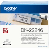 Brother DK-22246 etiketbånd Sort på hvid Sort på hvid, DK, Sort, Hvid, Direkte termisk, Brother, QL-1100, QL-1110NWB, QL-1050, QL-1060N