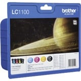 Brother LC1100VALBP blækpatron 4 stk Original Sort, Blå, Magenta, Gul Sort, Blå, Magenta, Gul, 4 stk, 450 Sider, 325 Sider, Multipakke