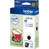 Brother LC22UBK blækpatron 1 stk Original Sort Sort, 1 stk, 2400 Sider, Enkelt pakke