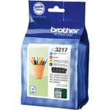 Brother LC3217VALDR blækpatron 4 stk Original Sort, Blå, Magenta, Gul Sort, Blå, Magenta, Gul, 4 stk, 550 Sider, 550 Sider, Multipakke