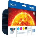 Brother LC980VALBP blækpatron 4 stk Original Sort, Blå, Magenta, Gul Sort, Blå, Magenta, Gul, 4 stk, 300 Sider, 260 Sider, Multipakke