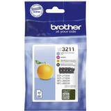 Brother Original LC3211VAL sampak blækpatroner Standard udbytte, Sort, Blå, Magenta, Gul, 4 stk, 200 Sider, 200 Sider, Multipakke
