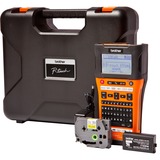 Brother PT-E550WVP etiketprinter 180 x 180 dpi 30 mm/sek. Kabel & trådløs HSE/TZe Wi-Fi QWERTY, Etiketteringsmaskine Orange/Sort, QWERTY, HSE/TZe, 180 x 180 dpi, 30 mm/sek., Kabel & trådløs, Indbygget batteri