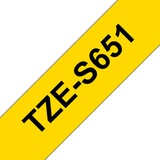 Brother TZeS651 etiketbånd TZ, Tape Gul, TZ, 8 m, 1 stk, Blister, 2,4 cm