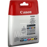 Canon PGI-580/CLI-581 blækpatron Original Sort, Blå, Magenta, Gul 11,2 ml, 5,6 ml, Multipakke