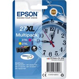 Epson Alarm clock Multipack 3-colour 27XL DURABrite Ultra Ink, Blæk Højt (XL) udbytte, Blå, Magenta, Gul, Pigmentbaseret blæk, 10,4 ml, 1 stk, Multipakke
