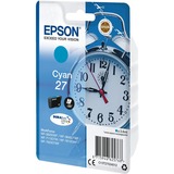 Epson Alarm clock Singlepack Cyan 27 DURABrite Ultra Ink, Blæk Standard udbytte, Blå, 3,6 ml, 1 stk, 300 Sider