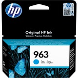 HP 963 Original Ink-blækpatron, cyan cyan, Standard udbytte, Pigmentbaseret blæk, 10,74 ml, 700 Sider, 1 stk