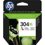HP Original 304XL-blækpatron, trefarvet trefarvet, Højt (XL) udbytte, Farvebaseret blæk, 7 ml, 300 Sider, 1 stk