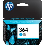 HP Original 364-blækpatron, cyan cyan, Standard udbytte, Farvebaseret blæk, 300 Sider, 1 stk