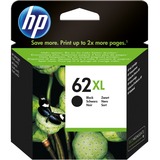 HP Original 62XL-blækpatron med høj kapacitet, sort sort, Højt (XL) udbytte, Pigmentbaseret blæk, 12 ml, 600 Sider, 1 stk