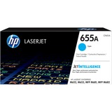 HP Original 655A LaserJet-tonerpatron, cyan cyan, 10500 Sider, Blå, 1 stk