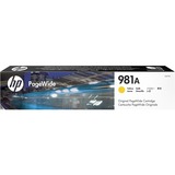 HP Original 981A PageWide-patron, gul, Blæk gul, Standard udbytte, Pigmentbaseret blæk, 68,5 ml, 6000 Sider, 1 stk