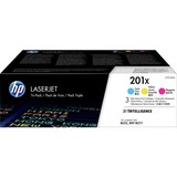 HP Originale 410X LaserJet-tonerpatroner, cyan/magenta/gul, pakke med 3 stk. cyan/magenta/gul, pakke med 3 stk., 5000 Sider, Blå, Magenta, Gul, 3 stk