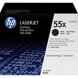 HP Originale 55X LaserJet-tonerpatroner med høj kapacitet, sort, 2-pak sort, 2-pak, 25000 Sider, Sort, 2 stk