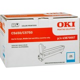 OKI Cyan image drum for C5650 / C5750 Original, Tromle Original, OKI C5650, C5750, 20000 Sider, Laserprint, Blå, Sort, Sølv