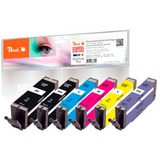 Peach 320676 blækpatron 6 stk Kompatibel Sort, Blå, Magenta, Foto sort, Foto blå, Gul 23 ml, 12 ml, 6 stk, Kombinationspakke