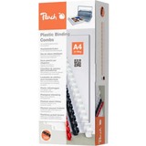 Peach Bürogeräte Tilbehør Til Samlemapper, Bindingsmaskine Sort, Sort, 95 ark, A4, 1,2 cm, 100 stk