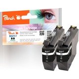 Peach PI500-220 blækpatron 2 stk Kompatibel Standard udbytte Sort Standard udbytte, 13 ml, 550 Sider, 2 stk, Dobbelt pakke