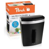 Peach PS600-10 papirmakulator Mikromakulering 63 dB Sort, Sølv, Dokument shredder Sort/Sølv, Mikromakulering, 3 x 10 mm, 20 L, 63 dB, P-5, 350 ark