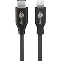 goobay 39447 Lightning kabel 2 m Sort Sort, 2 m, Lightning, USB C, Hanstik, Hanstik, Sort