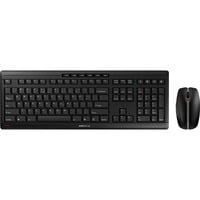 CHERRY Stream Desktop Recharge tastatur Mus inkluderet Universel RF trådløst QWERTY Engelsk Sort, Desktop sæt Sort, EU-layout (antal), SX teknologi, Fuld størrelse (100 %), Trådløs, RF trådløst, QWERTY, Sort, Mus inkluderet