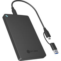 ICY BOX IB-201T-CU31 SSD kabinet Sort 2.5", Drev kabinet Sort, SSD kabinet, 2.5", Serial ATA II, Serial ATA III, 6 Gbit/sek., USB-tilslutning, Sort