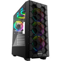 Sharkoon RGB HEX renoveret, Towerkabinet Sort