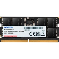 ADATA AD5S560032G-S hukommelsesmodul 32 GB 1 x 32 GB DDR5 262-pin SO-DIMM Fejlkorrigerende kode Sort, 32 GB, 1 x 32 GB, DDR5, 5600 MHz, 262-pin SO-DIMM