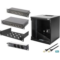 Digitus Netværkssæt 254 mm (10") - 6HE, 312 x 300 mm (B x D), IT kabinet Sort