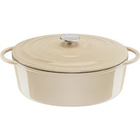 Tefal Oval stegegryde af Lov støbejern Ø 34cm, Stegning Beige