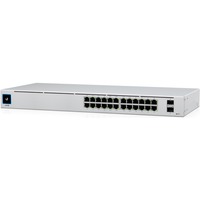 Ubiquiti UniFi 24-Port PoE Administreret L2/L3 Gigabit Ethernet (10/100/1000) Strøm over Ethernet (PoE) 1U Sølv, Switch Administreret, L2/L3, Gigabit Ethernet (10/100/1000), Strøm over Ethernet (PoE), Stativ-montering, 1U